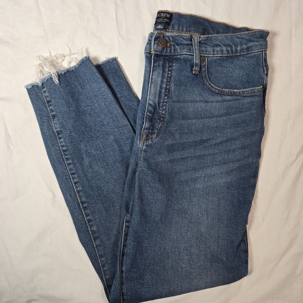 J.‎ Crew  10"High Rise Skinny Jeans Raw Frayed Hem Size 31x26 Casual Preppy EUC